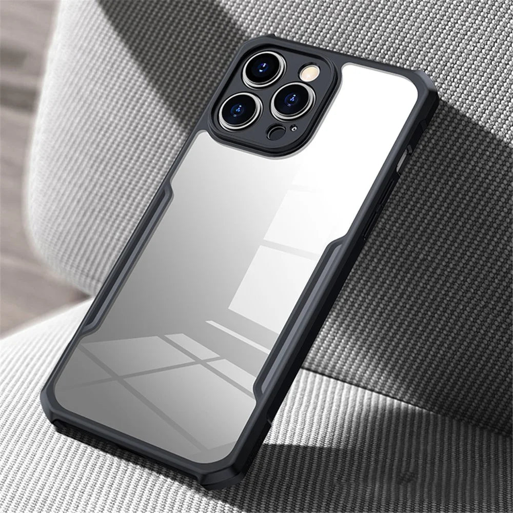 XUNDD Protective Phone Case for iPhone 15 Pro Max , Acrylic+TPU Phone Back Cover - Black - 2