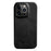 MELKCO For iPhone 14 Pro Max Phone Cover Incomplete Waxy Genuine Cow Leather Coated PC Shockproof Case - Black - 1