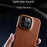 MELKCO For iPhone 14 Pro Max Phone Cover Incomplete Waxy Genuine Cow Leather Coated PC Shockproof Case - Black - 4