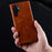 MELKCO Protective Case for Samsung Galaxy S23 Ultra Waxy Texture Phone Shell Genuine Cow Leather+Microfiber Leather+PC Case - Black - 3