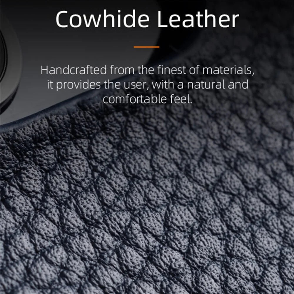 MELKCO Anti-fall Cover for Google Pixel 7 Pro 5G Genuine Cow Leather Coated PC Incomplete Phone Case - Black - 6