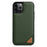 MELKCO Protective Case for iPhone 13 Pro 6.1 inch Genuine Cow Leather+Microfiber Leather+PC Phone Case - Green - 1