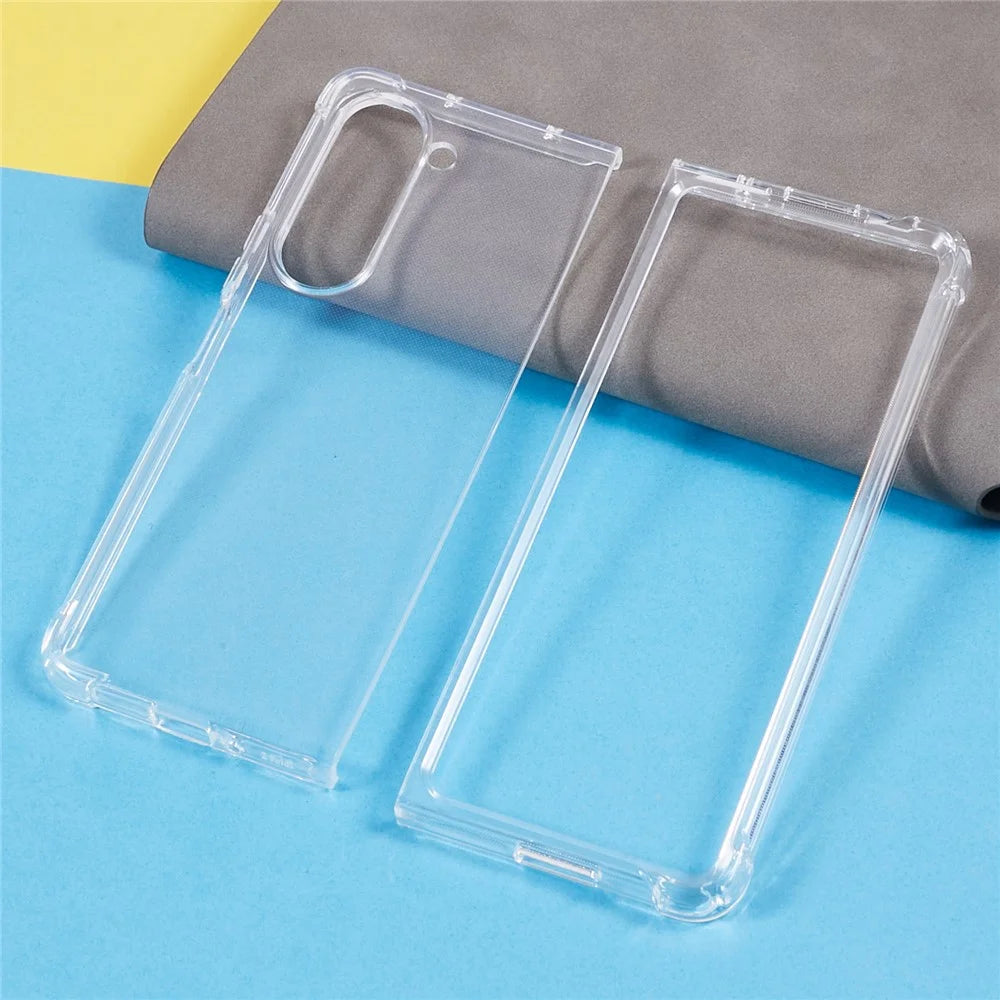 For Samsung Galaxy Z Fold5 5G Transparent Phone Case Flexible TPU Four Corners Reinforced Protective Cover - 4