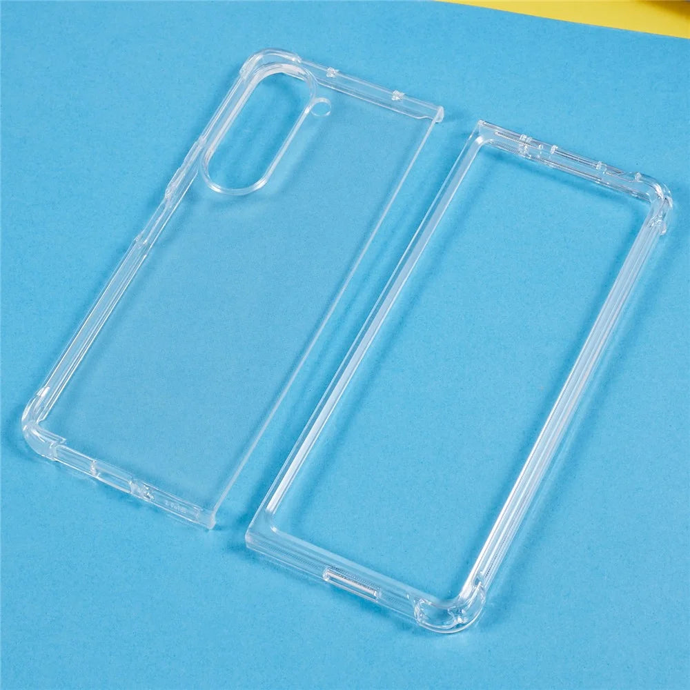 For Samsung Galaxy Z Fold5 5G Transparent Phone Case Flexible TPU Four Corners Reinforced Protective Cover - 5