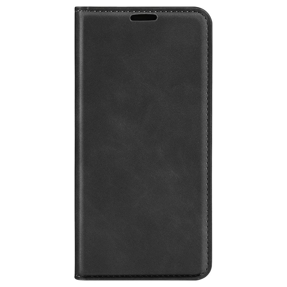For Samsung Galaxy S23 FE PU Leather Stand Cover Skin-touch Smartphone Wallet Case - Black - 6