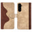 For Samsung Galaxy S23 FE Dual-color Splicing PU Leather Shell Flip Wallet Stand Phone Case - Yellow - 1