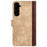 For Samsung Galaxy S23 FE Dual-color Splicing PU Leather Shell Flip Wallet Stand Phone Case - Yellow - 7