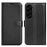 For Samsung Galaxy S23 FE Litchi Texture Magnetic Clasp Stand Cover PU Leather Wallet Phone Case - Black - 1