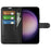 For Samsung Galaxy S23 FE Litchi Texture Magnetic Clasp Stand Cover PU Leather Wallet Phone Case - Black - 2