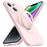 For iPhone 14 Magnetic Phone Case Hidden Kickstand Protective Cover Shockproof Liquid Silicone Shell - Pink - 1