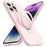 For iPhone 14 Pro Shockproof Liquid Silicone Magnetic Phone Case Kickstand Protective Cover - Pink - 1