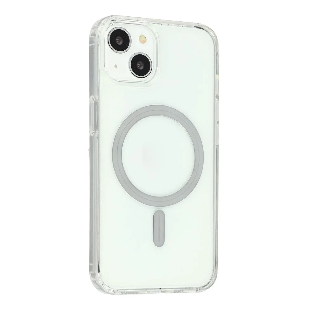 For iPhone 14 Magnetic Clear Case Compatible with MagSafe TPU + PC Protective Phone Cover - Transparent - 1