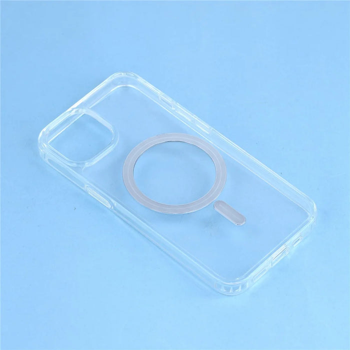For iPhone 14 Magnetic Clear Case Compatible with MagSafe TPU + PC Protective Phone Cover - Transparent - 4