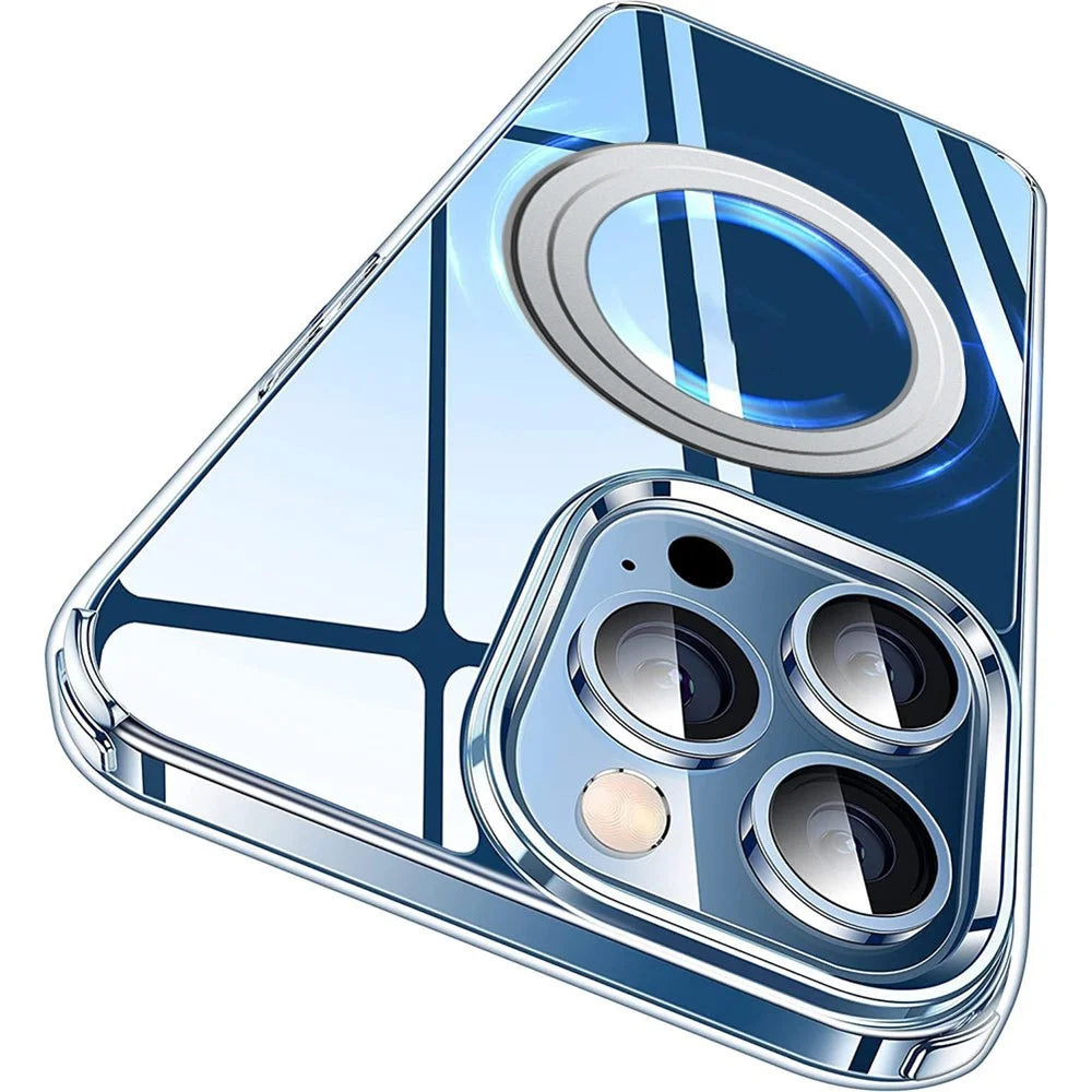 For iPhone 14 Pro Clear Phone Case TPU + PC Magnetic Cover Compatible with MagSafe - Transparent - 1