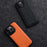 MELKCO For iPhone 14 Pro Max Protective Cover Genuine Cow Leather+Microfiber Leather+PC Phone Case - Orange - 6