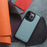 MELKCO For iPhone 14 Pro Max Protective Cover Genuine Cow Leather+Microfiber Leather+PC Phone Case - Orange - 7