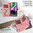 For iPhone 15 Plus Anti-Scratch Phone Cover Zipper Pocket Wallet RFID Blocking Stand Leather Case with Strap - Pink - 5