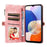 For Samsung Galaxy A14 4G / 5G Zipper Pocket Viewing Stand Wallet Leather Case Phone Cover with Strap - Pink - 2