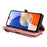 For Samsung Galaxy A14 4G / 5G Zipper Pocket Viewing Stand Wallet Leather Case Phone Cover with Strap - Pink - 3