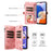 For Samsung Galaxy A14 4G / 5G Zipper Pocket Viewing Stand Wallet Leather Case Phone Cover with Strap - Pink - 6