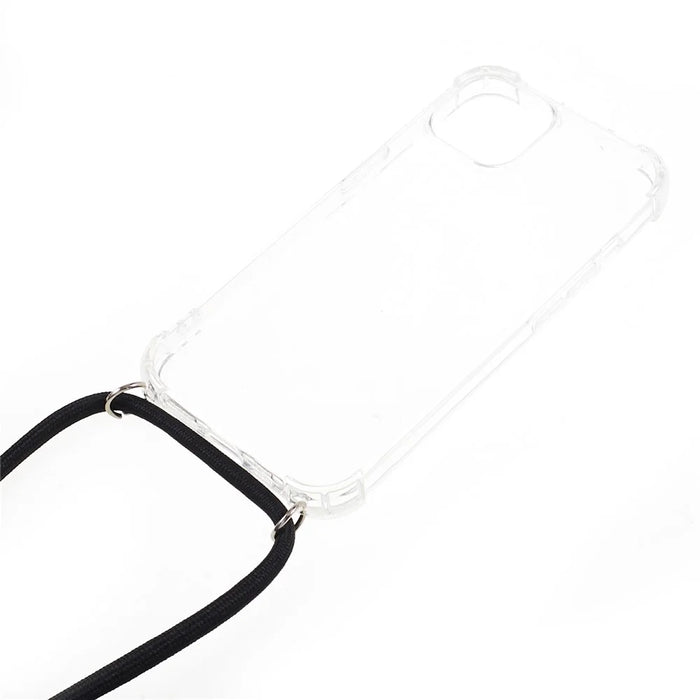 Anti-drop Cover for iPhone 15 , Four Corner Shockproof Clear TPU Phone Back Case with Lanyard - 2