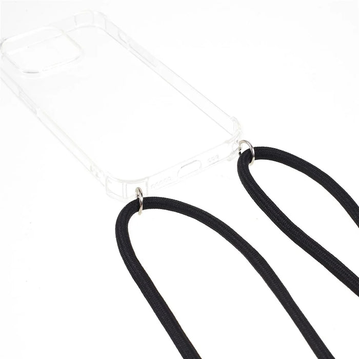 For iPhone 15 Pro Max Thicken Four Corner Anti-drop Cover Clear TPU Phone Case with Lanyard - 3