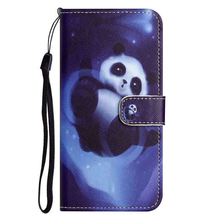 For Nokia C32 / C22 PU Leather Wallet Phone Case 3D Pattern Printing Phone Stand Cover - Panda - 5