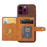 For iPhone 15 Pro Calf Texture PU Leather + TPU Phone Cover Kickstand Card Holder Protective Case - Brown - 3