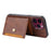 For iPhone 15 Pro Calf Texture PU Leather + TPU Phone Cover Kickstand Card Holder Protective Case - Brown - 4