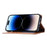 For iPhone 15 Magnetic Closing PU Leather Wallet Phone Cover Drop-proof Stand Case - Light Brown - 3