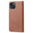 For iPhone 15 Magnetic Closing PU Leather Wallet Phone Cover Drop-proof Stand Case - Light Brown - 7