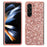 For Samsung Galaxy Z Fold5 5G Glitter Sequins Phone Case Electroplating TPU Frame Hard PC Back Cover - Rose Gold - 1