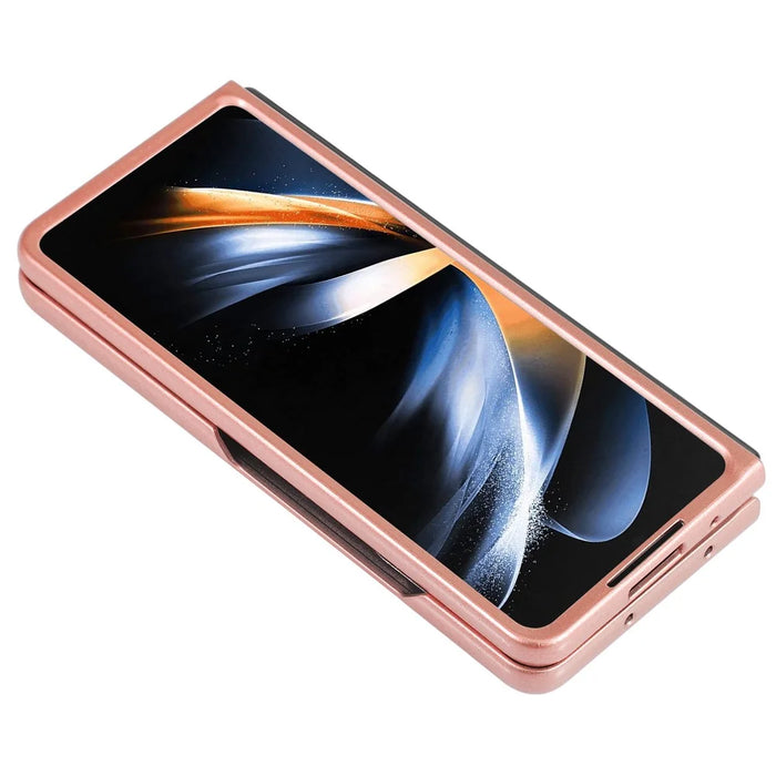 For Samsung Galaxy Z Fold5 5G Glitter Sequins Phone Case Electroplating TPU Frame Hard PC Back Cover - Rose Gold - 4