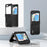ABEEL For Samsung Galaxy Z Flip5 5G PU Leather + PC Phone Case Cowhide Texture Hinge Protection Cover - Black - 3