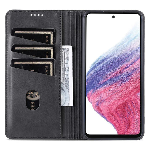 AZNS For Samsung Galaxy S23 FE Wallet PU Leather Case Flip Shell Viewing Stand Cell Phone Cover - Black - 2