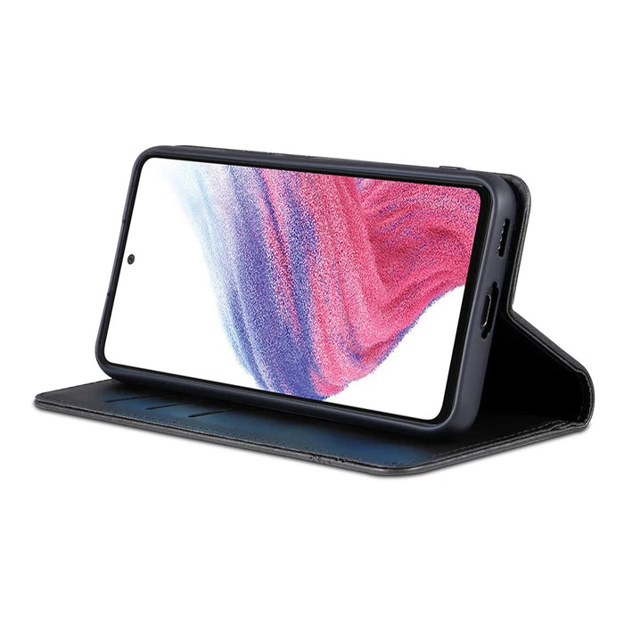 AZNS For Samsung Galaxy S23 FE Wallet PU Leather Case Flip Shell Viewing Stand Cell Phone Cover - Black - 3