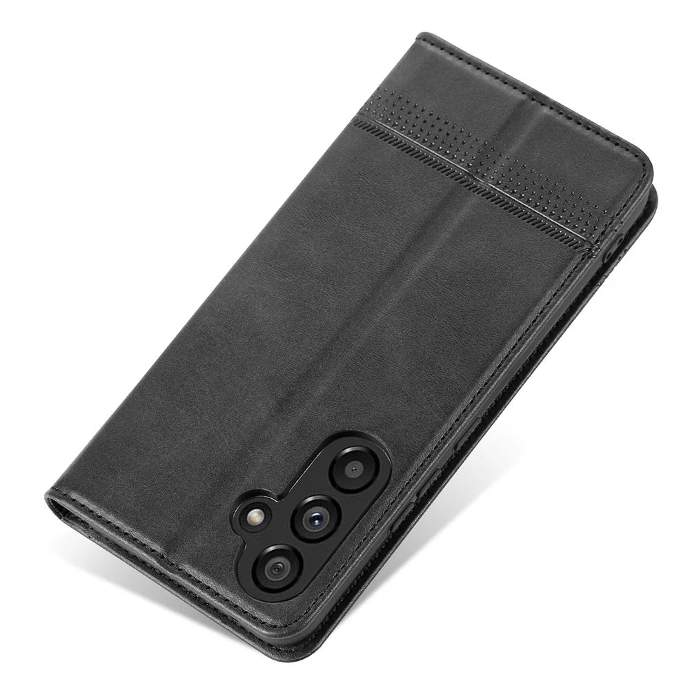 AZNS For Samsung Galaxy S23 FE Wallet PU Leather Case Flip Shell Viewing Stand Cell Phone Cover - Black - 6