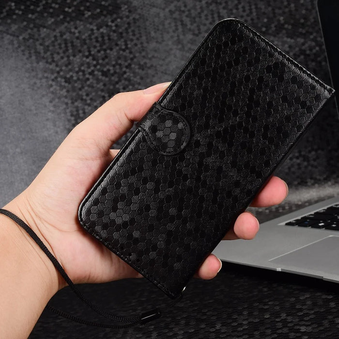 Wallet Shell for Samsung Galaxy Z Fold5 5G Imprinted Dot Pattern Phone Cover PU Leather Stand Case - Black - 5