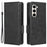 For Samsung Galaxy Z Fold5 5G Imprinted Triangle Cell Phone Cover PU Leather Stand Wallet Case - Black - 1