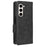 For Samsung Galaxy Z Fold5 5G Imprinted Triangle Cell Phone Cover PU Leather Stand Wallet Case - Black - 7