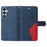 For Samsung Galaxy S23 FE Leather Case Wallet Stand Color Splicing Phone Cover - Blue - 5