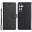For Samsung Galaxy S23 FE Case Solid Color Leather Mobile Cover Wallet Stand with Strap - Black - 1