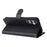 For Samsung Galaxy S23 FE Case Solid Color Leather Mobile Cover Wallet Stand with Strap - Black - 3