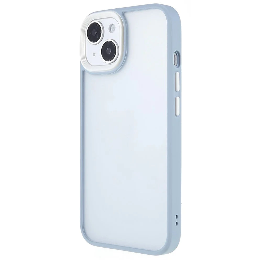 FULEXIN For iPhone 15 Shockproof Phone Case Candy Color TPU+Acrylic Skin-touch Cover - Blue - 3