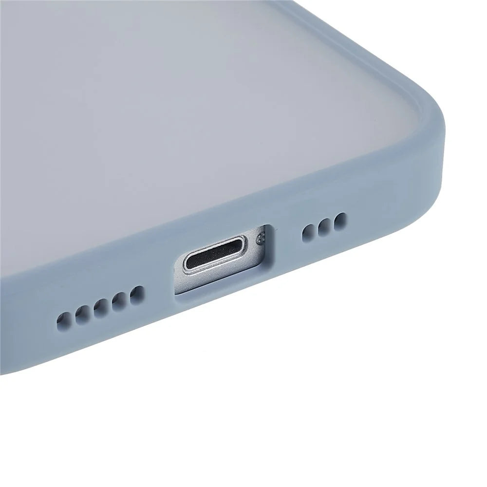 FULEXIN For iPhone 15 Shockproof Phone Case Candy Color TPU+Acrylic Skin-touch Cover - Blue - 6