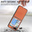 JUNSUNMAY For Samsung Galaxy Z Flip5 5G Shockproof Case Carbon Fiber Texture PU+PC Phone Case - Brown - 6
