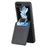 JUNSUNMAY For Samsung Galaxy Z Flip5 5G Card Holder Kickstand Phone Case Litchi Texture PU+PC Phone Cover - Black - 2