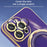 For iPhone 15 Pro Electroplating Phone Case Soft TPU Kickstand Protective Cover with Lens Protector - Dark Purple - 3