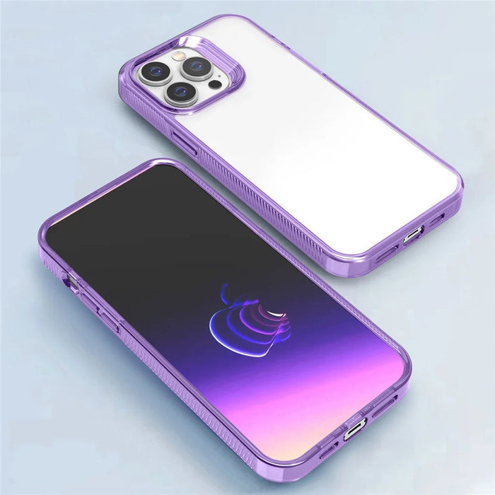 Shockproof Case for iPhone 15 Pro Max Anti-Yellowing Soft TPU + Hard PC Phone Case - Purple - 2