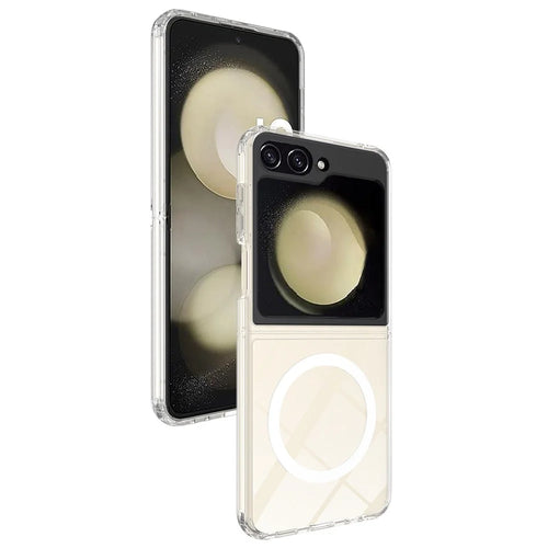 For Samsung Galaxy Z Flip5 5G Transparent Phone Case Acrylic+TPU Phone Cover Magnetic Case - 1